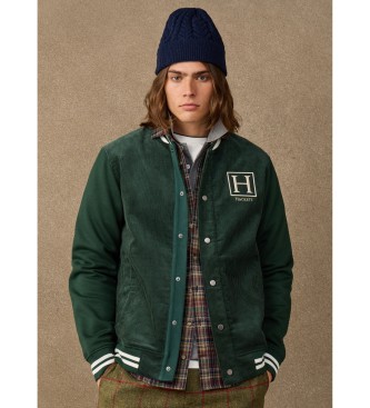 Hackett London Grüne H Varsity-Jacke