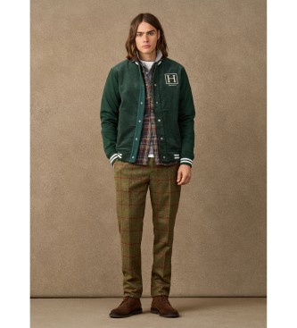 Hackett London Grüne H Varsity-Jacke