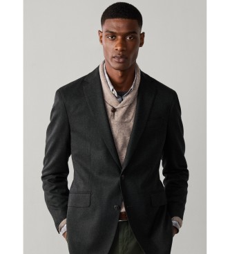 Hackett London Dark green performance flannel jacket