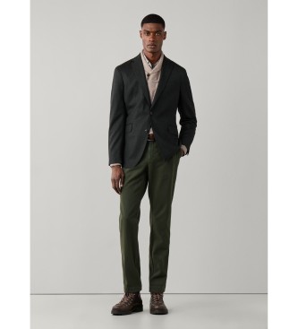 Hackett London Dark green performance flannel jacket