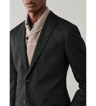Hackett London Dark green performance flannel jacket
