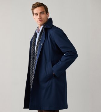Hackett London Plašč Sloane Mac mornarsko modra