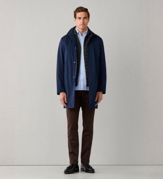 Hackett London Plašč Sloane Mac mornarsko modra