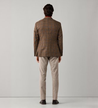 Hackett London Americana a cuadros marrón