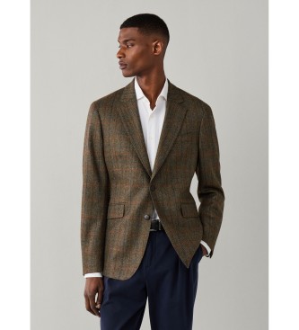 Hackett London Giacca Cash Tattersall verde-marrone