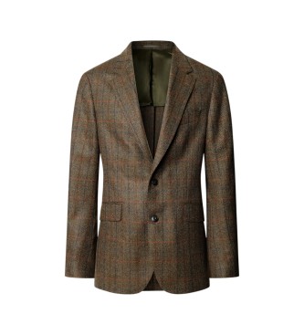 Hackett London Giacca Cash Tattersall verde-marrone