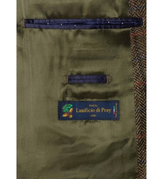 Hackett London Giacca Cash Tattersall verde-marrone