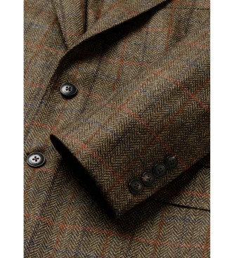Hackett London Giacca Cash Tattersall verde-marrone