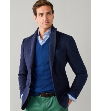Hackett London Marine herringbone wool blazer
