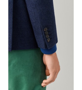 Hackett London Marine herringbone wool blazer