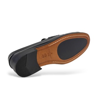 Hackett London Sapatos de couro preto Chesfield Nap