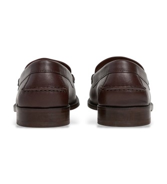 Hackett London Sapatos de couro castanho Chesfield Nap