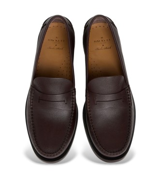 Hackett London Sapatos de couro castanho Chesfield Nap