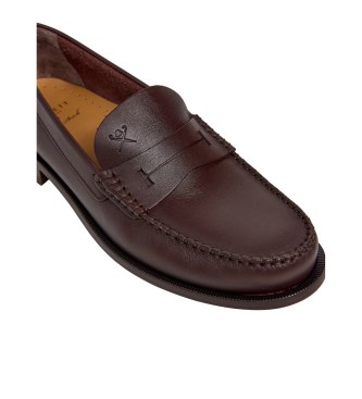 Hackett London Sapatos de couro castanho Chesfield Nap