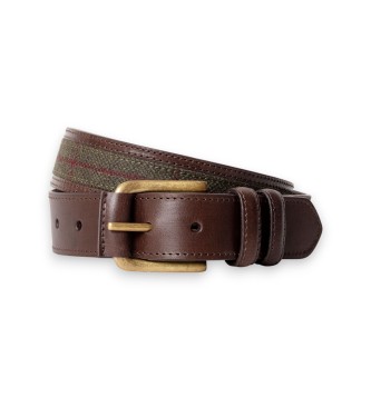 Hackett London Horse N Hound olive green leather belt