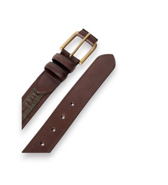 Hackett London Horse N Hound olive green leather belt