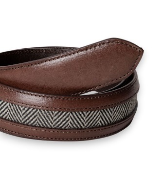 Hackett London Bruine Hrbone leren riem