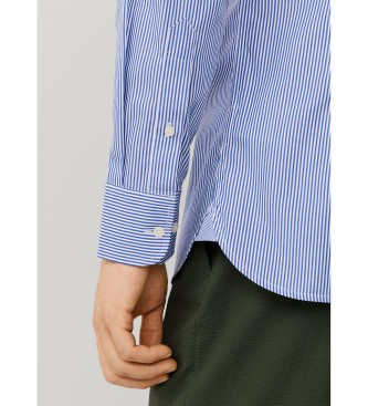 Hackett London Camisa bengala �s riscas azul alfaiataria de corte urbano