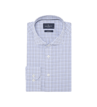 Hackett London Hemd Class Twill Tattersal blau