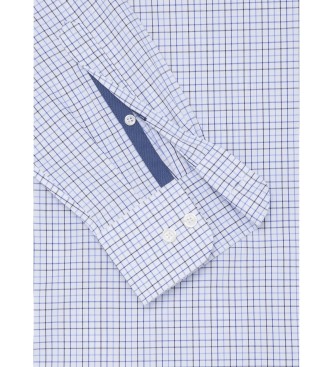 Hackett London Hemd Class Twill Tattersal blau