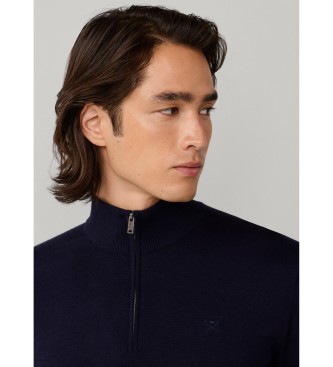 Hackett London Maglia con cerniera blu navy
