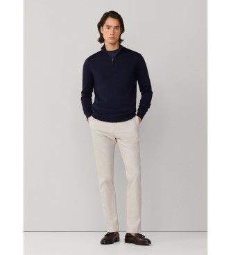 Hackett London Maglia con cerniera blu navy