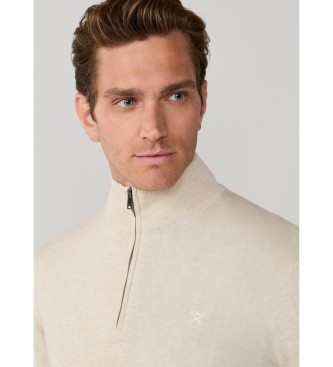 Hackett London Maglia con zip beige