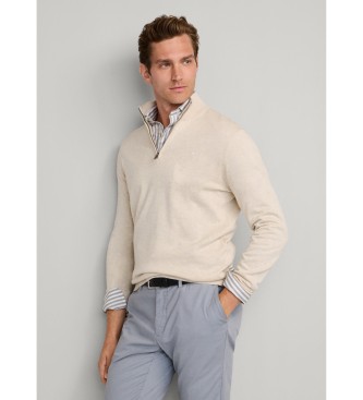 Hackett London Maglia con zip beige