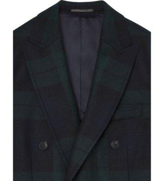 Hackett London Blackwatch navy coat