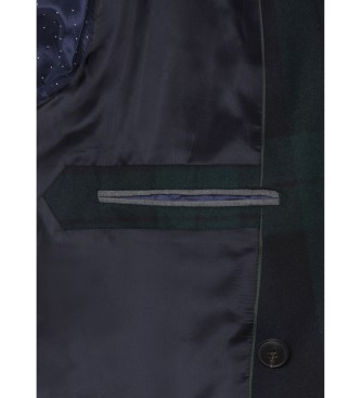 Hackett London Blackwatch navy coat