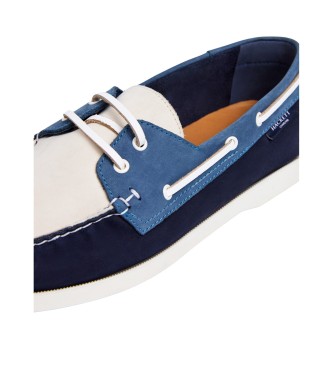 Hackett London Deck Mix leather shoes navy