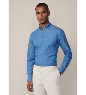 Hackett London Skjorte med denimprint bl