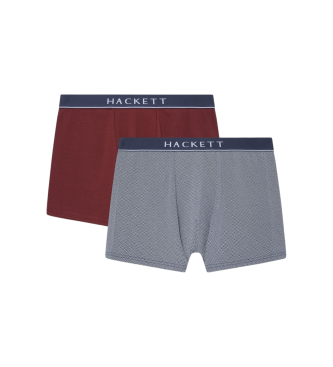 Hackett London Confezione 2 boxer Diamond marrone, blu scuro