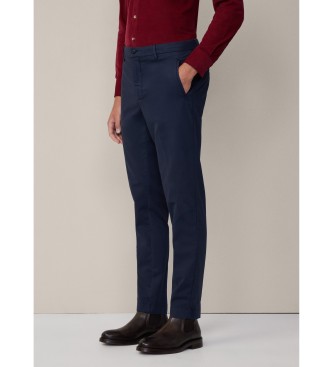 Hackett London Pantaloni in pelle di daino blu scuro