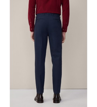 Hackett London Pantaloni in pelle di daino blu scuro