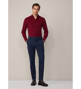 Hackett London Pantaloni in pelle di daino blu scuro