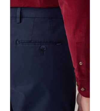 Hackett London Pantaloni in pelle di daino blu scuro