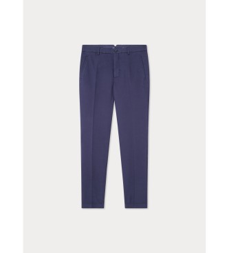 Hackett London Pantaloni in pelle di daino blu scuro