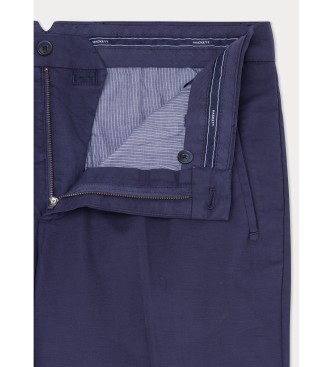 Hackett London Pantaloni in pelle di daino blu scuro