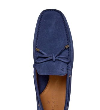 Hackett London Usnjeni mokasini Driver Laces navy