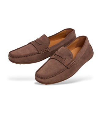 Hackett London Voznik sedlo usnje mokasini rjave barve