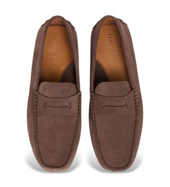 Hackett London Voznik sedlo usnje mokasini rjave barve
