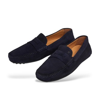 Hackett London Usnjene mokasine Driver Saddle Navy