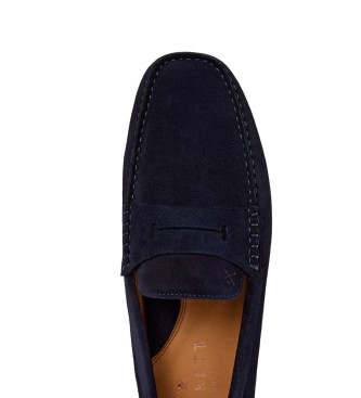 Hackett London Usnjene mokasine Driver Saddle Navy