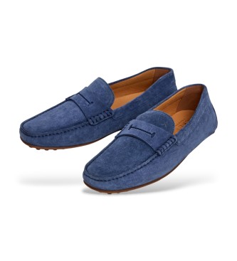 Hackett London Usnjene mokasine Driver Saddle Navy