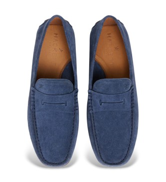 Hackett London Usnjene mokasine Driver Saddle Navy