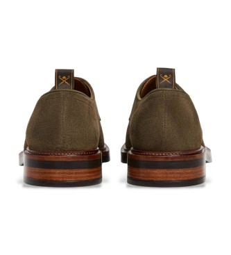 Hackett London Ciemnobrązowe skórzane buty Egmont Fine