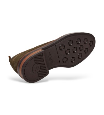 Hackett London Ciemnobrązowe skórzane buty Egmont Fine