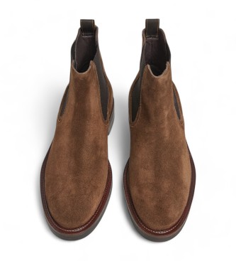 Hackett London Bottes en cuir marron Egmont Master