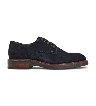 Hackett London Skórzane buty Egmont Velvet w kolorze granatowym